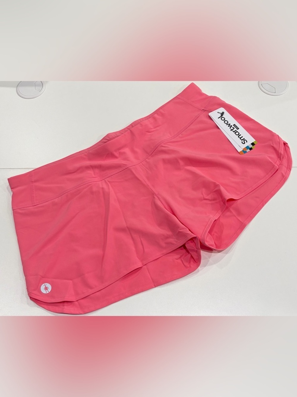 SmartWool Women's Large Active Lined Shorts Built-In Briefs Guava Pink NWT